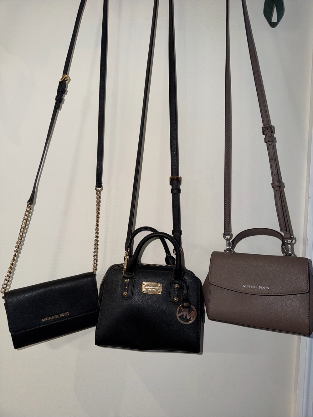 Michael Kors Black Saffiano Mini Satchel with Gold Hardware